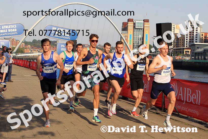 The 2023 UK Athletics One Mile Road Race Champs., Newcastle Quayside.  Photo: David T. Hewitson/Sports for All Pics
